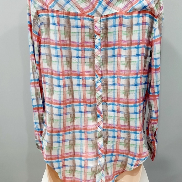 Free People We the Free Tie Front XSmall Long Sleeve Button Down Shirt - Picture 8 of 17